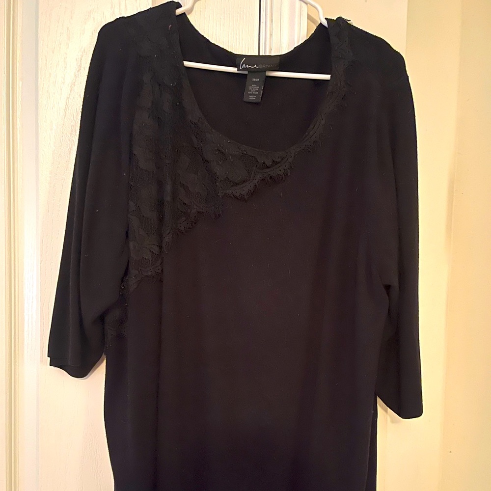 Lane Bryant sweater with lace shoulder detail